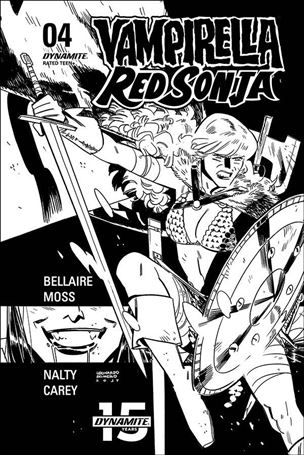 Vampirella / Red Sonja issue 4-I Leondardo Romero B&W Cover
