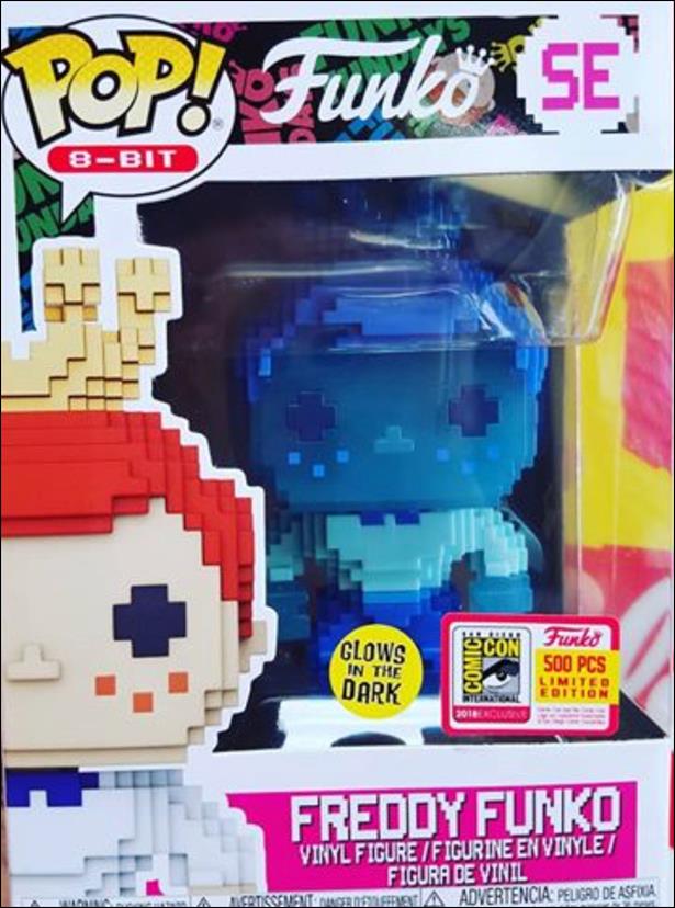 POP! 8-Bit figure SE-B Freddy Funko (Blue Glow) SDCC 2018 Fundays 1/500