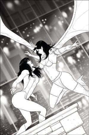 Vampirella vs Purgatori issue 3-P Madibek Musabekov 1:40 Black & White Virgin Cover