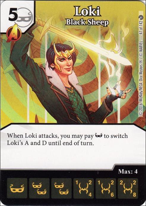 Marvel Dice Masters Civil War card 47 Loki: Black Sheep