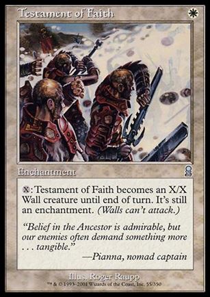 Magic the Gathering: Odyssey (Base Set) card 55 Testament of Faith