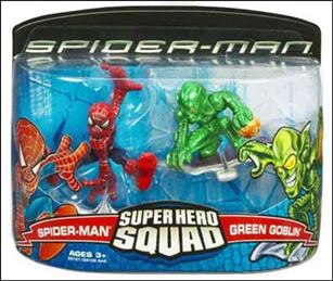 Spider-Man Super Hero Squad  figure 2 Spider-Man (Jumping) and Green Goblin (Glider)