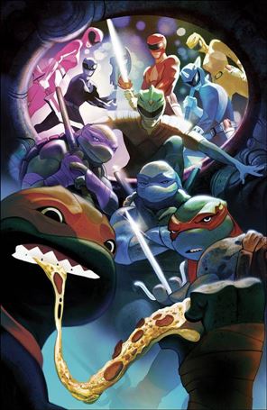 Mighty Morphin Power Rangers/Teenage Mutant Ninja Turtles issue 5-H Mike Del Mundo 1:50 Space Cover