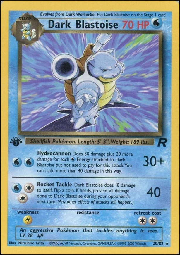 Pokemon: Team Rocket (Base Set) card 20 Dark Blastoise (Non-Holo) - 1st Edition