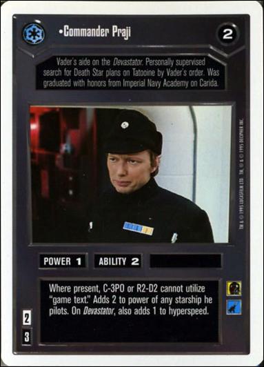 Star Wars: Premiere Unlimited (Base Set) card 26 Commander Praji