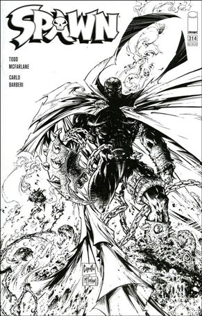 Spawn issue 314-E Greg Capullo 1:5 Black & White Cover