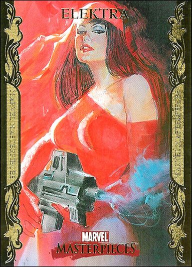 2007 Marvel Masterpieces (Parallel Gold Border Base Set) card 28 Elektra