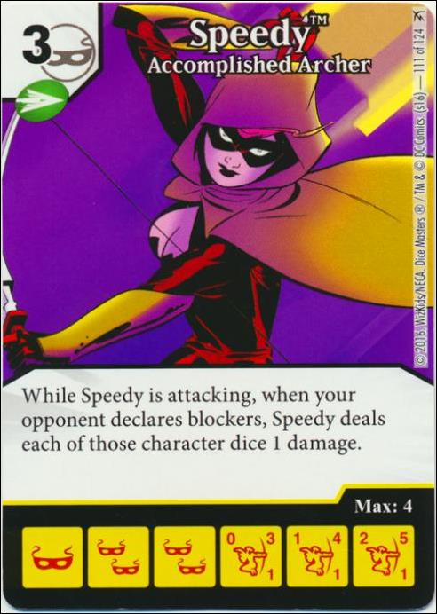 DC Comics Dice Masters Green Arrow and The Flash card 111 Speedy: Accomplished Archer
