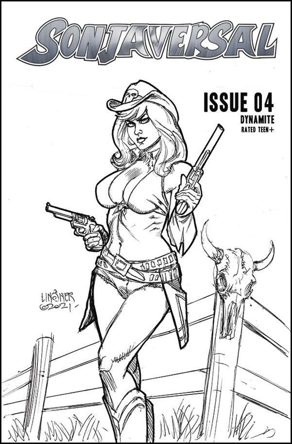 Sonjaversal issue 4-P Joseph Michael Linsner 1:20 Black & White Cover