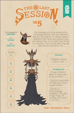 Last Session issue 5-B Character Sheet Cover