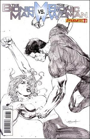 Bionic Man vs the Bionic Woman issue 1-F Ardian Syaf 1:25 Sketch Cover
