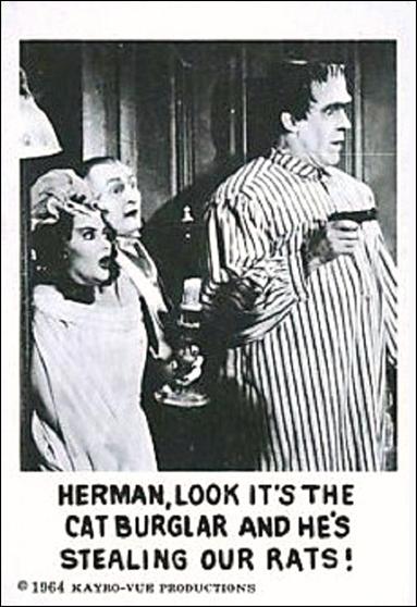 Munsters (Base Set) card 60 Herman, Look It's the Cat Burgler and He's 