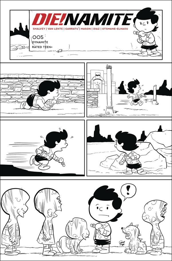Die!namite issue 5-J Jacob Edgar 1:7 B&W "Peanuts" Cover