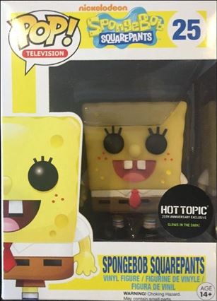 POP! Television figure 25-B Spongebob Squarepants (GITD) Hot Topic