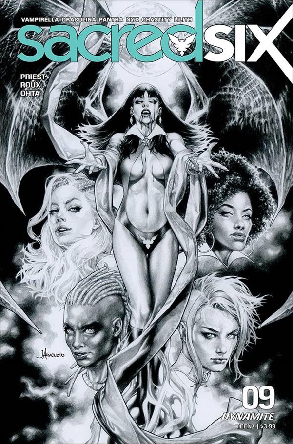 Sacred Six issue 9-M Jay Anacleto 1:25 Black & White Cover