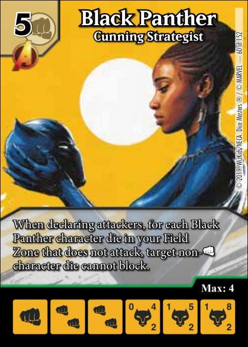 Marvel Dice Masters  Avengers Infinity Gauntlet card 60 Black Panther: Cunning Strategist