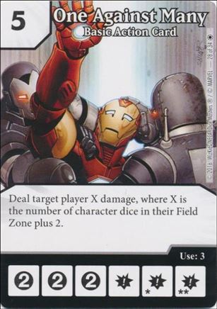 Marvel Dice Masters Iron Man and War Machine Starter Set card 28 One Against Many - Basic Action Card 