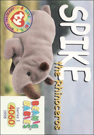 Beanie Babies Series 1 (Base Set) card 124 Spike the Rhinoceros
