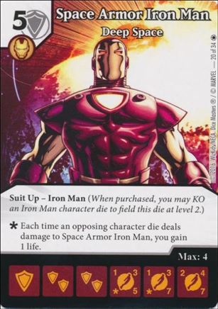 Marvel Dice Masters Iron Man and War Machine Starter Set card 20 Space Armor Iron Man - Deep Space