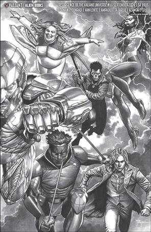 Resurgence of the Valiant Universe issue 1-I Mico Suayan 1:50 B/W Wraparound Cover