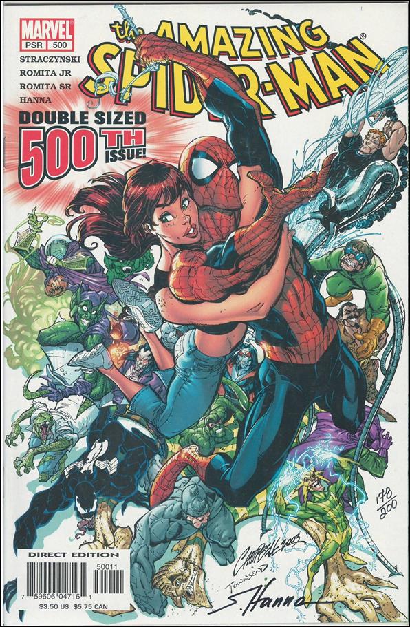 Amazing Spider-Man (1963) issue 500-D DF Signed by Scott Hanna 1/200