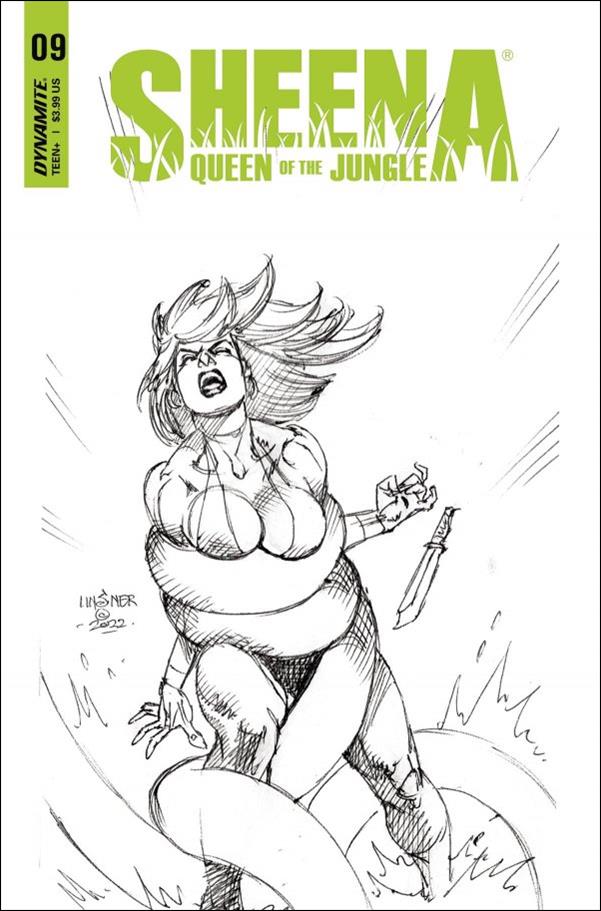 Sheena: Queen of the Jungle (2021) issue 9-J Joseph Michael Linsner 1:10 Black and White Cover