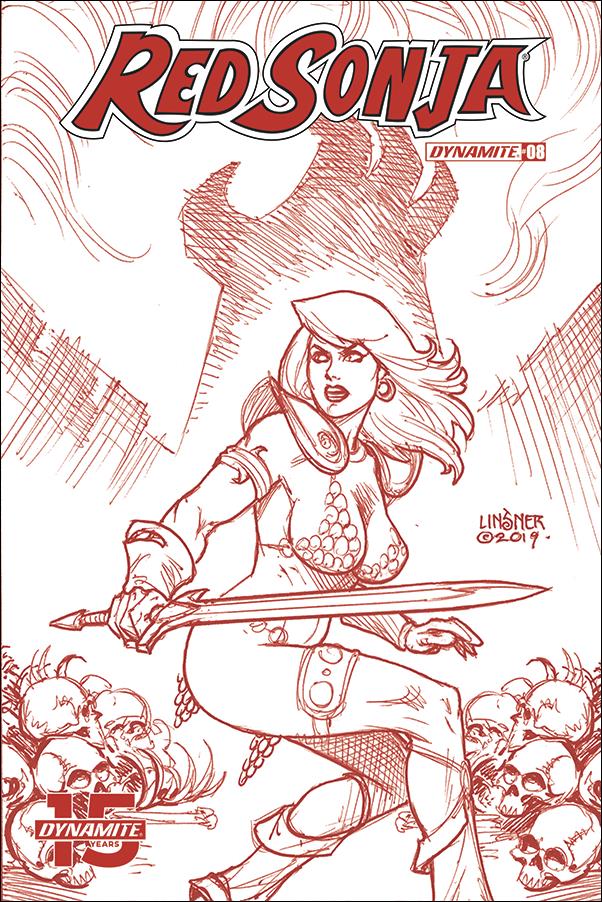 Red Sonja (2019) issue 8-L Joseph Michael Linsner 1:25 Red Line Cover