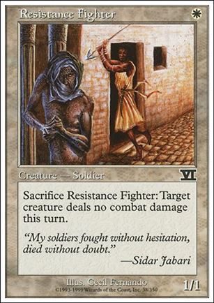 Magic the Gathering: 6th Edition (Base Set) card 38 Resistance Fighter