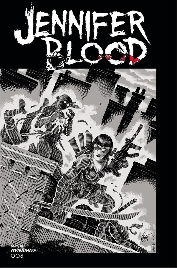 Jennifer Blood (2021) issue 3-J Ken Haeser 1:11 Black & White Cover
