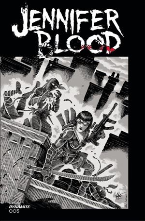 Jennifer Blood (2021) issue 3-J Ken Haeser 1:11 Black & White Cover