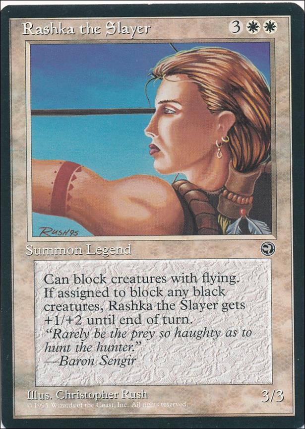 Magic the Gathering: Homelands (Base Set) card 12 Rashka the Slayer
