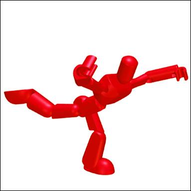 Stikfas Blister Pack figure 3-C Classic Alpha Male (Red)