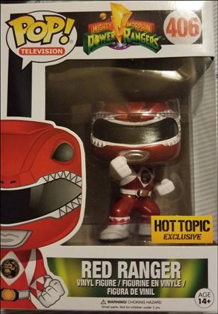 POP! Television figure 406-B Red Ranger (Metallic) (Action Pose) Hot Topic