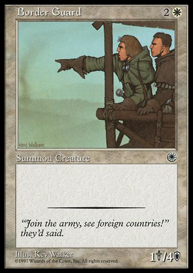 Magic the Gathering: Portal (Base Set) card 9 Border Guard