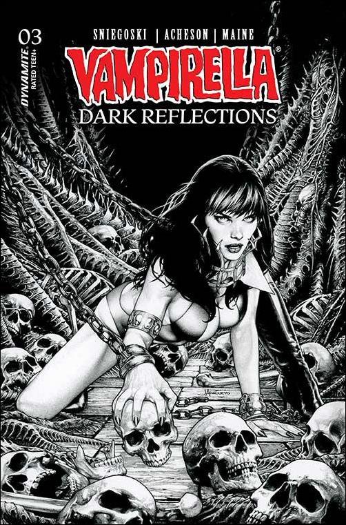 Vampirella: Dark Reflections issue 3-O Jay Anacleto B&W Cardstock Cover