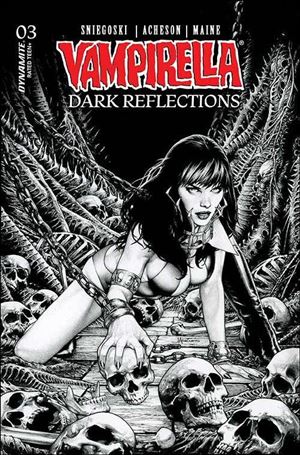 Vampirella: Dark Reflections issue 3-O Jay Anacleto B&W Cardstock Cover