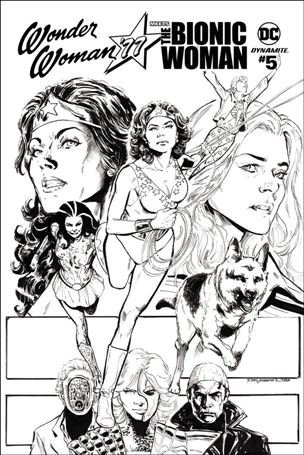 Wonder Woman '77 Meets The Bionic Woman issue 5-D  Phil Jimenez 1:25 Black and White Cover