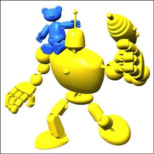 Stikfas figure 7-B Mechana Segmented Robot (Yellow)