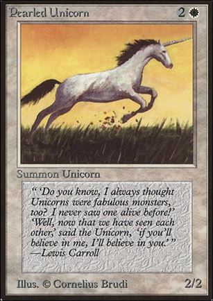 Magic the Gathering: Limited Edition Beta (Base Set) card 31 Pearled Unicorn