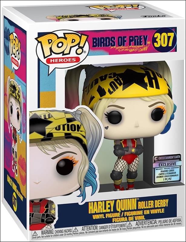 POP! Heroes figure 307-B Harley Quinn Roller Derby Entertainment Earth