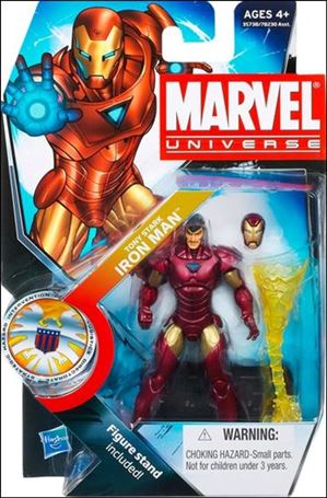 Marvel Universe (Series 3) figure 022-B Tony Stark, Iron Man (Iron Man Stand)
