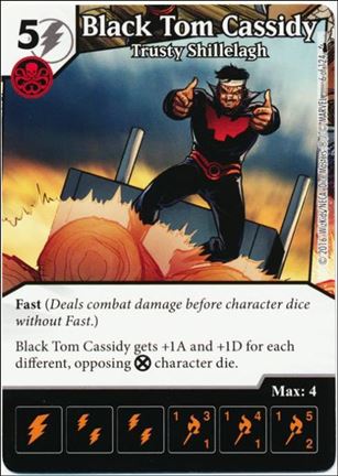 Marvel Dice Masters Deadpool card 6 Black Tom Cassidy: Trusty Shillelagh
