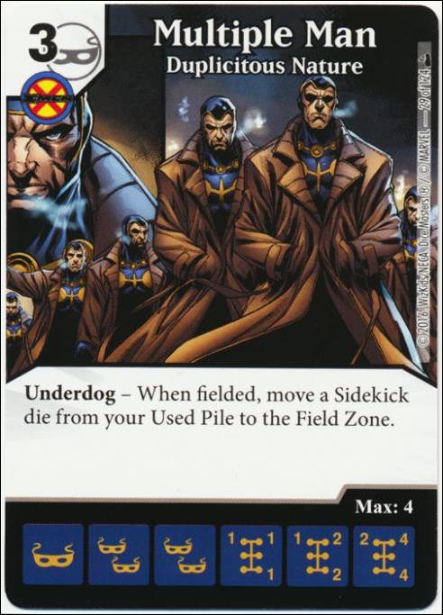 Marvel Dice Masters Deadpool card 29 Multiple Man: Duplicitous Nature