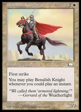 Magic the Gathering: Weatherlight (Base Set) card 9 Benalish Knight