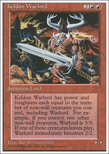 Magic the Gathering: 4th Edition (Base Set) card 207 Keldon Warlord