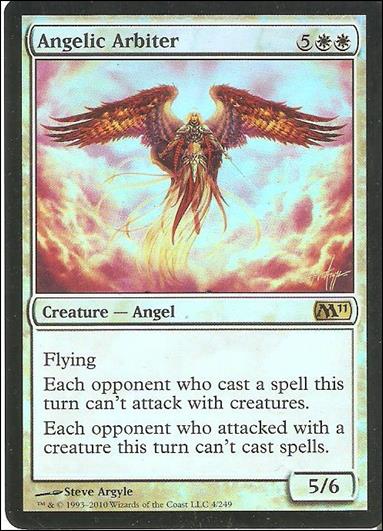 Magic the Gathering: 2011 Core Set (Base Set) card 4-B Angelic Arbiter (Foil)