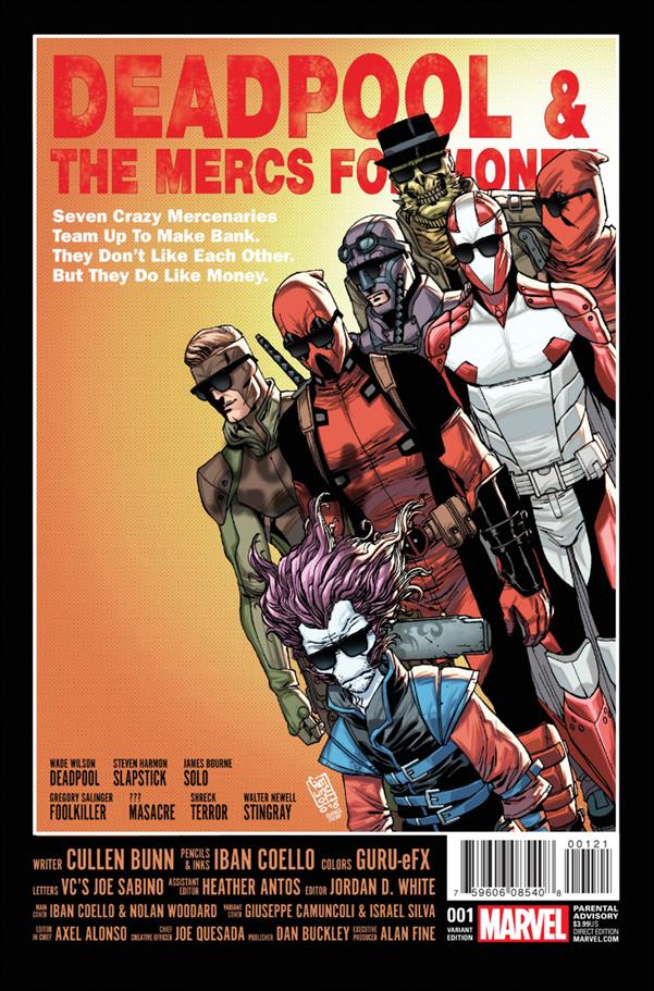 Deadpool & the Mercs for Money (2016/09) issue 1-B Giuseppe Camuncoli Cover