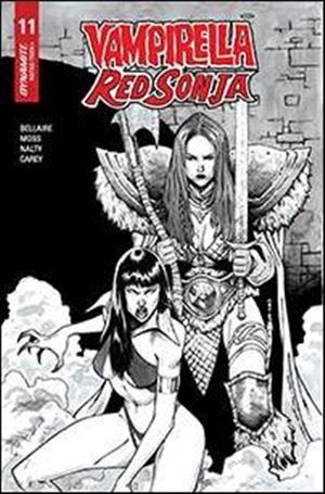 Vampirella / Red Sonja issue 11-K Brent Peeples 1:15 Black & White Cover