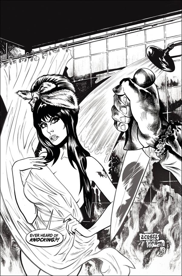 Elvira in Horrorland issue 1-O Dave Acosta 1:7 Black & White Virgin Cover