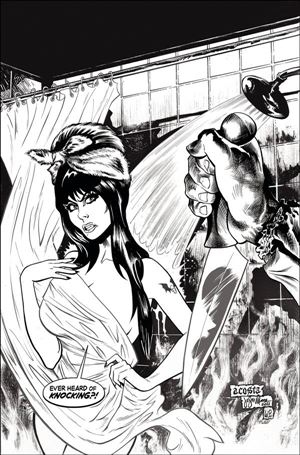 Elvira in Horrorland issue 1-O Dave Acosta 1:7 Black & White Virgin Cover